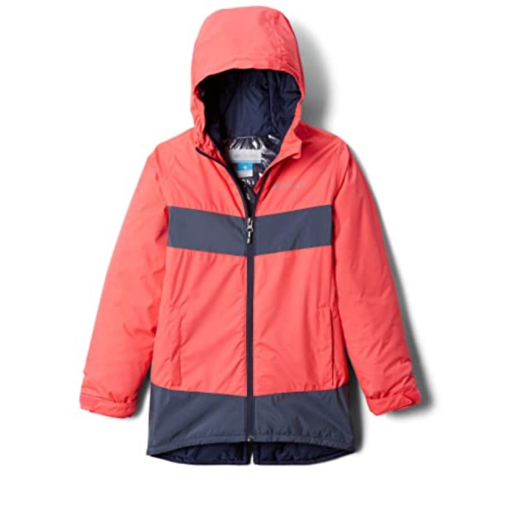 Columbia Youth Oso Mountain Insulated Jacket, Neon Sunrise/Nocturnal, XX-Small